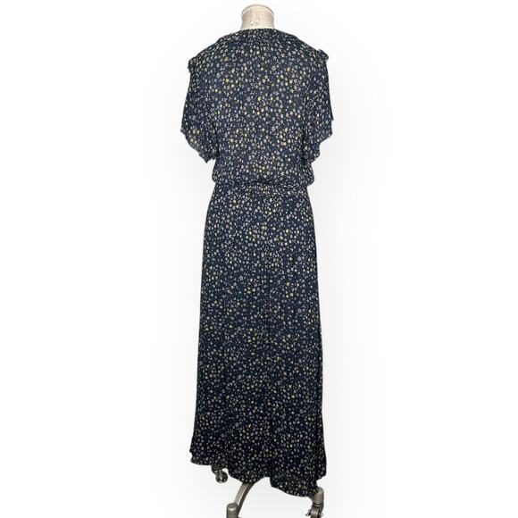 ZADIG & VOLTAIRE Rainy Crinkle Etoiles Maxi Dress Star Print Cottagecore Hippie - Picture 10 of 13